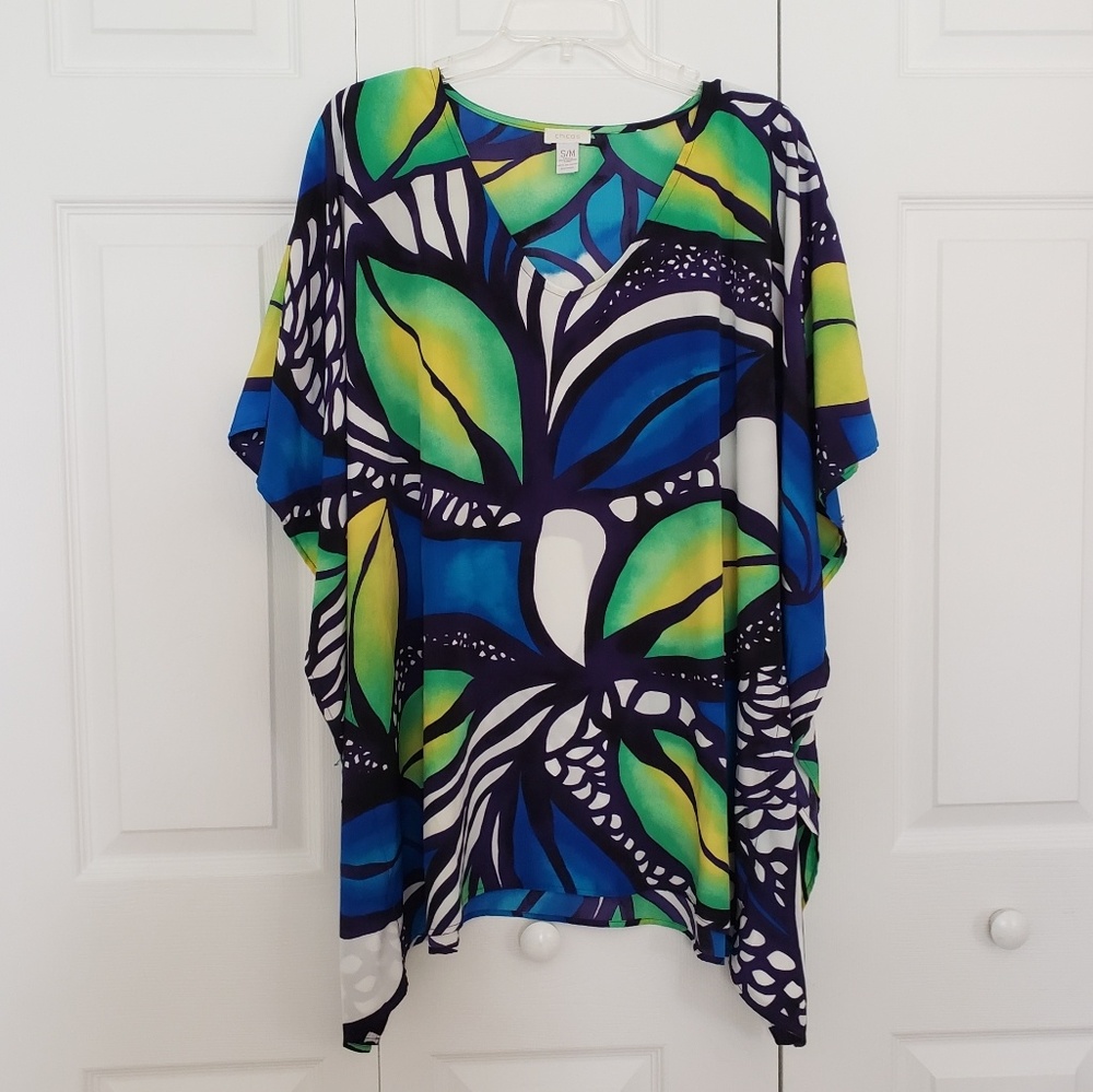 Chico's tropical print poncho